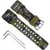 Natural Resin Replacement Watch Strap for Casio G-Shock Master of G Mudmaster Twin Sensor GG-1000/GWG-100/GSG-100 Sport Watch - Camouflage ArmyGreen
