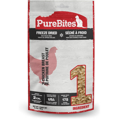 PureBites Chicken Freeze Dried Cat Treats, 1 Ingredient, Made in USA, 2.3oz