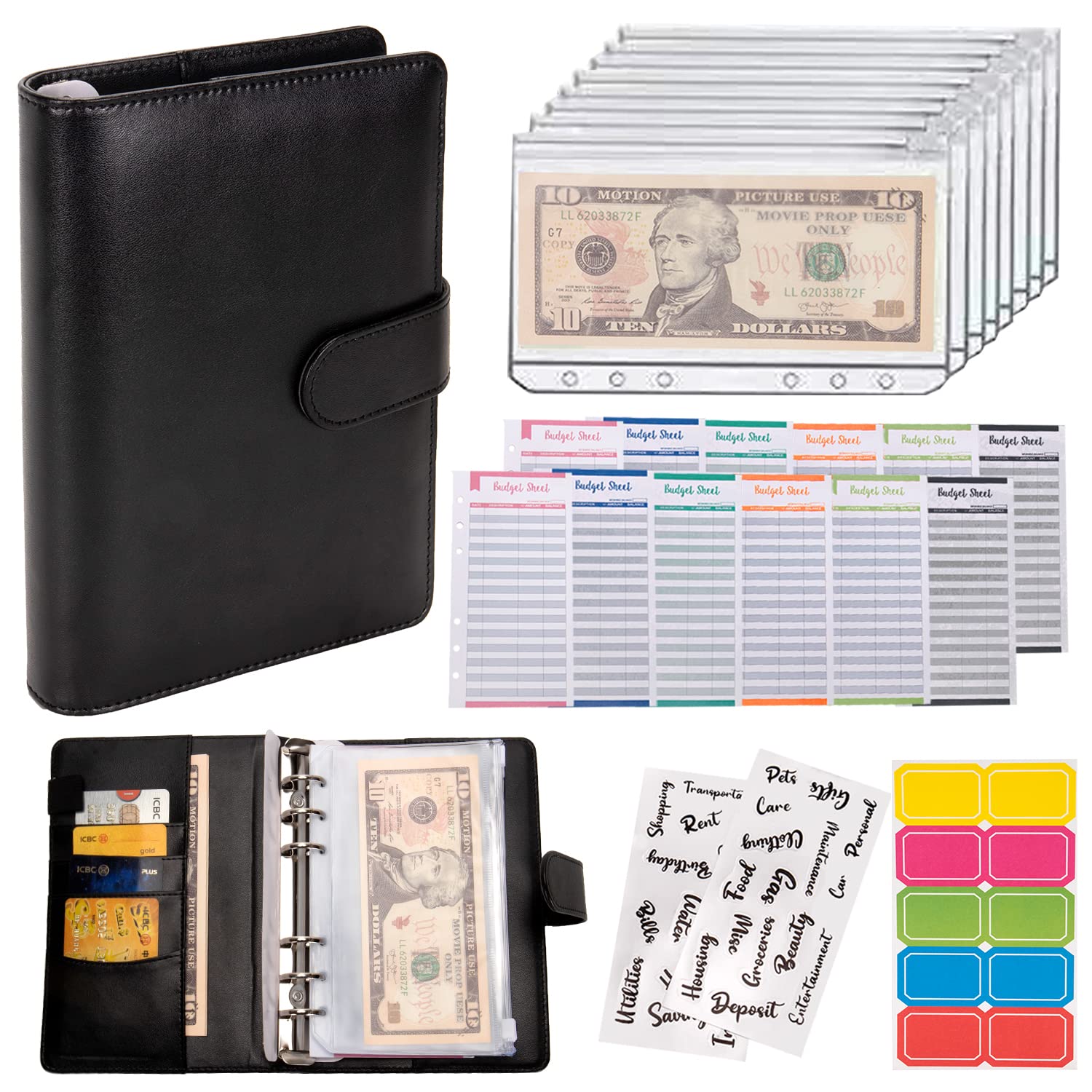 Buy now NICOOTHBudget Binder Cash Envelopes A6 Money Saving Binder with Zipper envelopes (Purple) at indiglob india