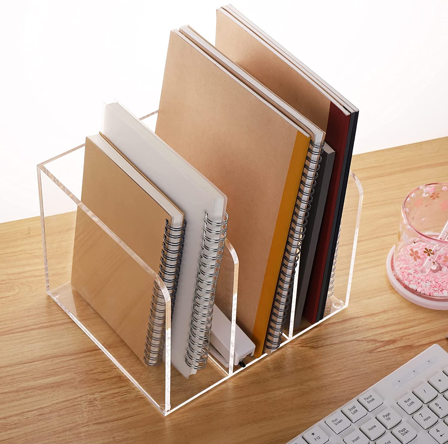Buy now ROZO Magazine Holder, Clear Acrylic Desk File Organizer an Accessories, Office Organization and Storage 1 Pack (Clear 3V) at indiglob india