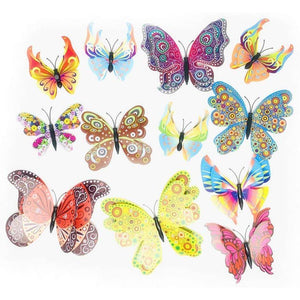 12PCS PVC 3D Butterfly Fridge Magnets Refrigerator Magnets Wall Stickers with Magnet for Wall Decor Art Decor Crafts Home Party Decoration - My Store