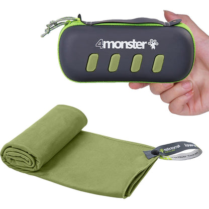 4Monster Camping Towel Super Absorbent-Quick Dry Microfiber Towel Ultra Compact & Soft-Travel Towel Lightweight for Backpacking,Hiking,Gym,Beach,Swimming,Yoga