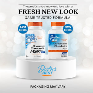 Doctor's Best Glucosamine Chondroitin Msm with OptiMSM Capsules, Supports Healthy Joint Structure, Function & Comfort, Non-GMO, Gluten Free, Soy Free, 240 Count (Pack of 1)