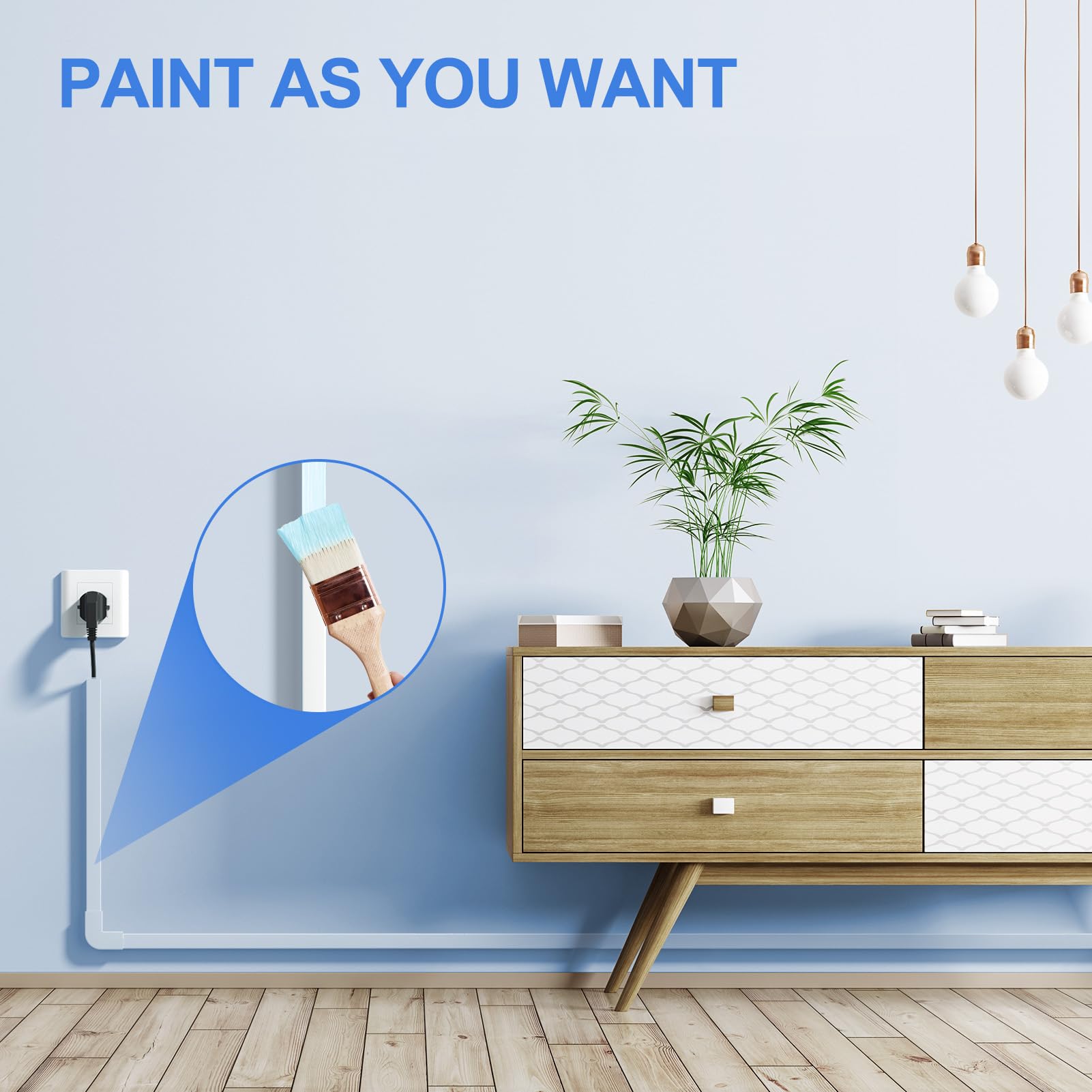 Buy now Yecaye Cord Hider, 113in One-Cord Cable Concealer, Cord Covers for Wires on Wall, Easy Install Cable Management Kit for 2 Small Wires, Cables Raceway Home Office, W0.59in H0.4in, White at indiglob india