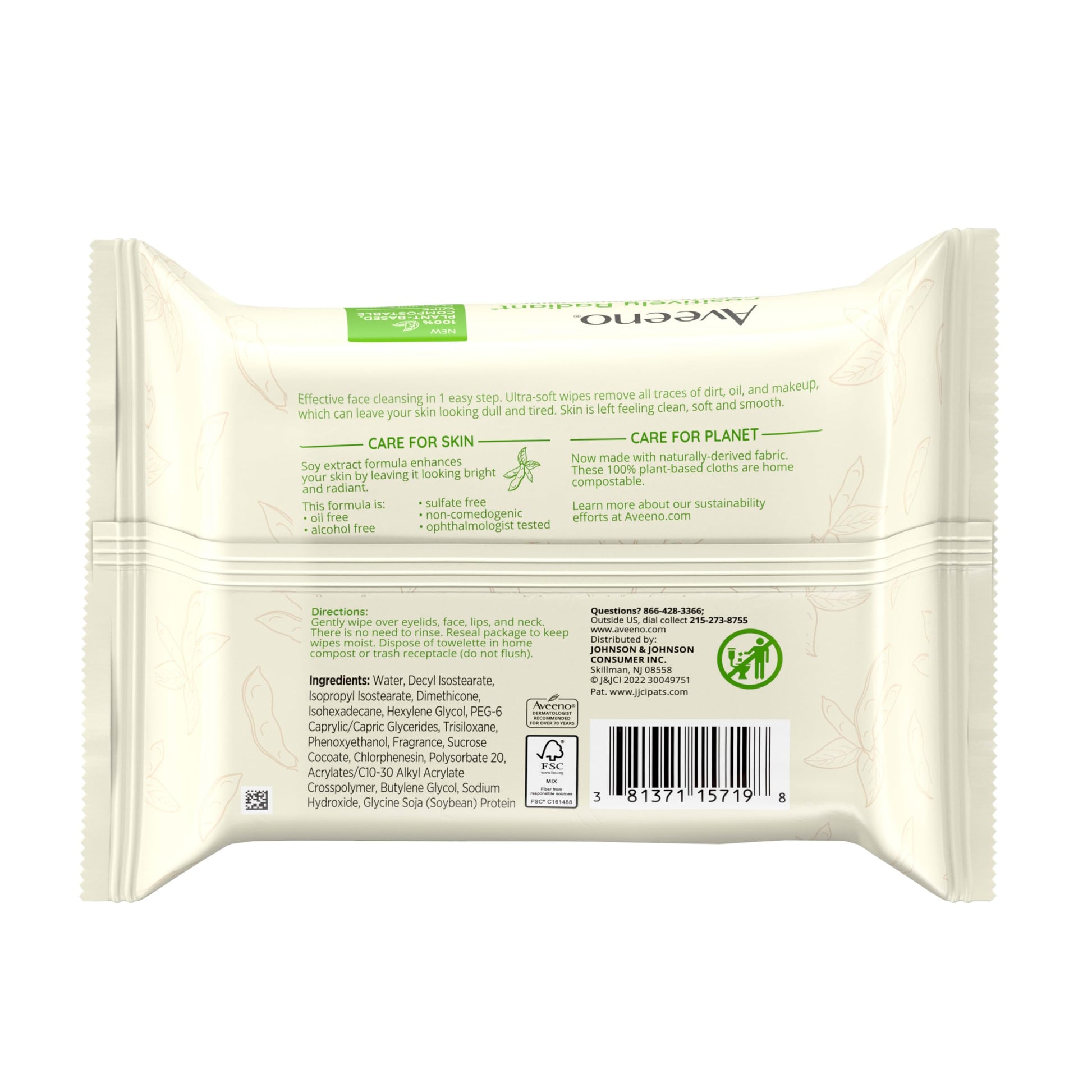 Buy now Aveeno Positively Radiant Alcohol Free Makeup Removing Face Wipes, Ultra Soft, Gentle, Non-Comedogenic Facial Cleansing Towelettes Leave Skin Feeling Clean & Soft, Sulfate Free, 25 ct at indiglob india