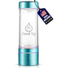 LevelUpWay - Hydrogen Water Bottle Up to 4000PPB SPE PEM Technology Water Ionizer (Borosilicate Glass, Silver) - GREEN