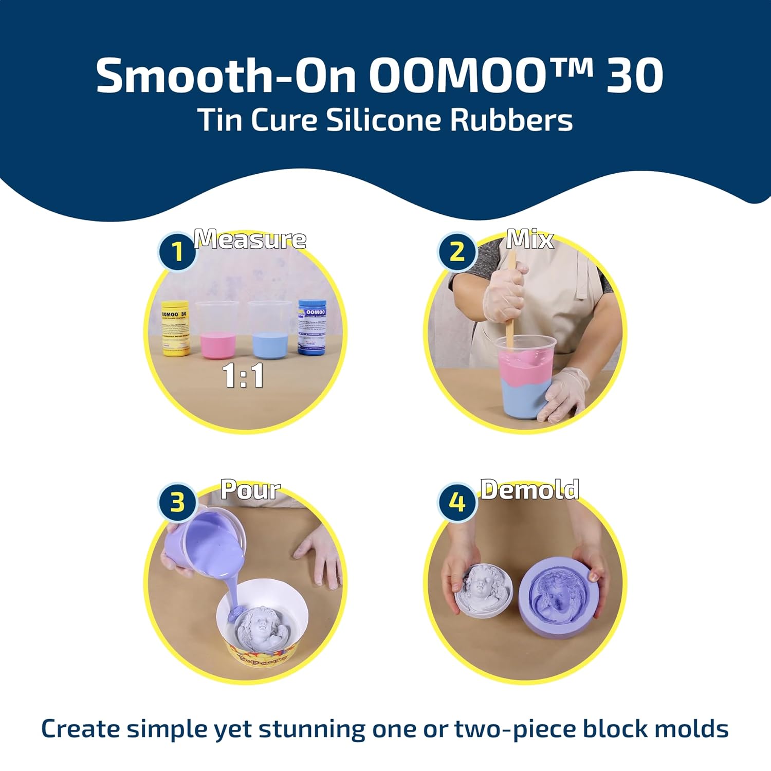 Buy now Smooth-On OOMOOƒ?› 30 Tin Cure Silicone Rubber, Easy to Use Silicone Mold Making Kit, Pint Unit at indiglob india