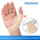 Velpeau Elastic Thumb Support Brace Liner (Pack of 2), Splashproof Thumb Wrist Compression Sleeve for Arthritis Pain, Tendonitis, Sprains, Sports, Fits Left & Right Hands (Khaki, Short Version, M)