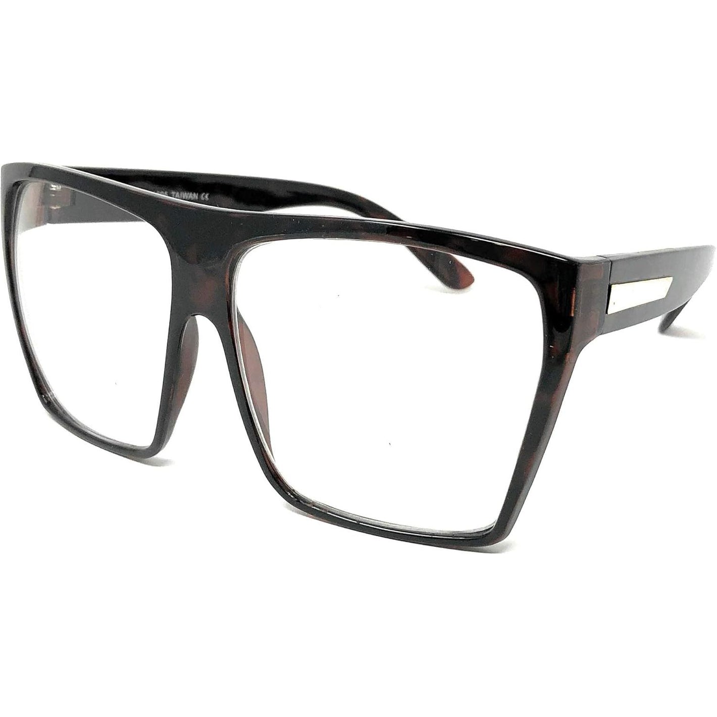 Super Oversized Eyeglasses Flat Top Square Clear Lens Glasses Frames
