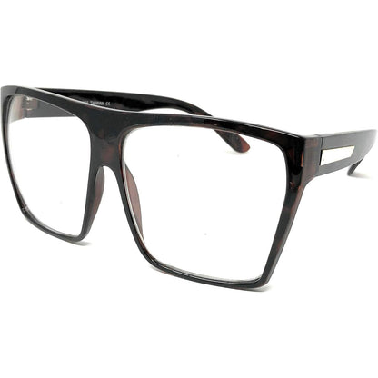 Super Oversized Eyeglasses Flat Top Square Clear Lens Glasses Frames
