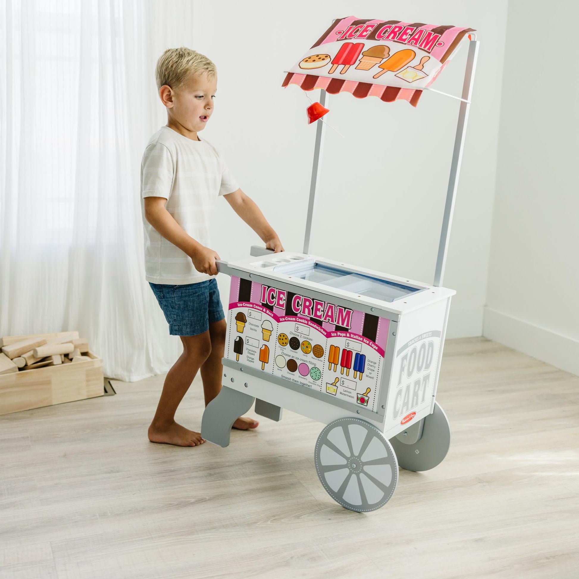 Buy now Melissa & Doug Snacks & Sweets Food Cart with Play Food, Wooden Toys & Kids Play Kitchen Accessories, Preschool Learning Toys for Girls & Boys 3+ at indiglob india