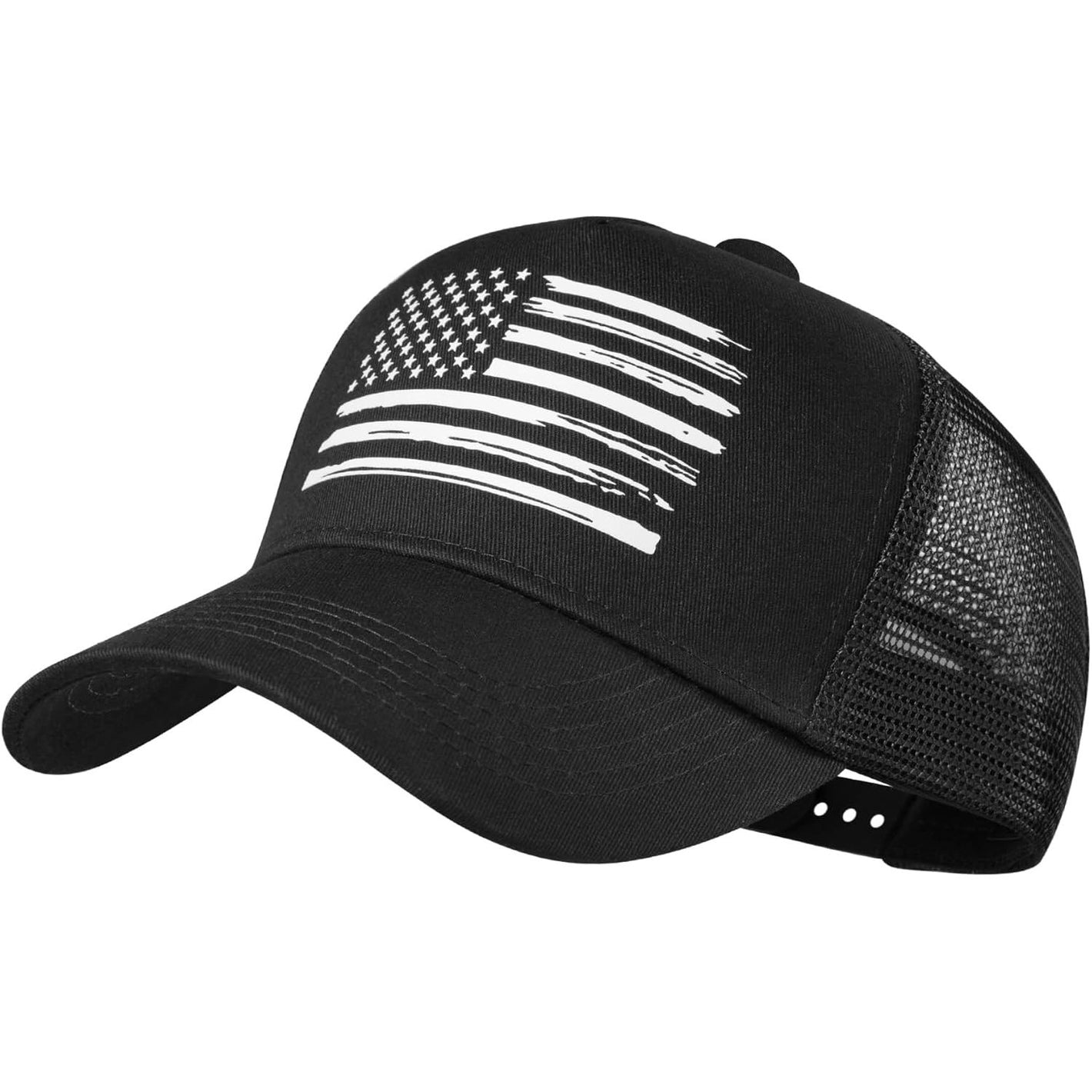 Baseball Cap, American Flag Trucker Hat for Men Women, Breathable Adjustable Fit Outdoor Mesh Snapback Hats