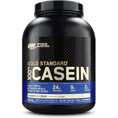 Optimum Nutrition Gold Standard 100% Micellar Casein Protein Powder, Slow Digesting, Helps Keep You Full, Overnight Muscle Recovery, Cookies and Cream, 4 Pound (Packaging May Vary)