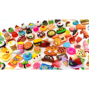 Miniature Food Drink Bottles Pretend Play Kitchen Game Party Toys (10 Bottles + 10 Foods（Random）)