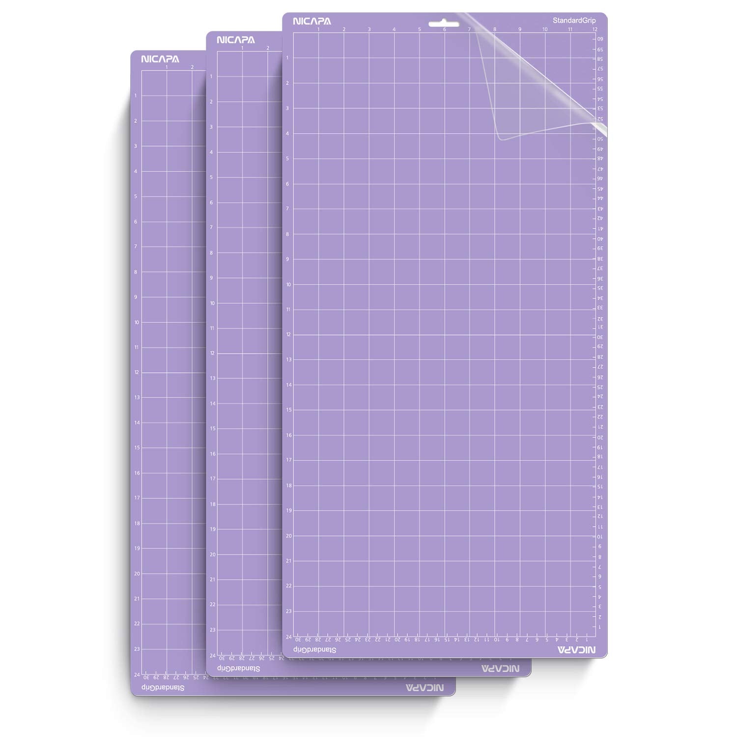 Buy now Nicapa StandardGrip Cutting Mat for Silhouette Cameo 4/3/2/1 (12x12 inch,3 pack) Standard Adhesive Sticky Quilting Cut Pads Replacement Accessories for Silhouette Cameo purple for Cameo 12*24 3pack StrongGrip at indiglob india
