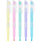 Pilot FriXion Light Pastel Erasable Highlighters, Chisel Tip, Pack of 5, Blue, Pink, Yellow, Green & Purple Aesthetic Highlighters - Ideal for School, Journaling, and Office Use