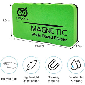 OWLKELA Magnetic Whiteboard Eraser, Dry Eraser Board Erasers, Dry Eraser for White Board, for Classroom, 4 Pack, Perfect for Home, College and Office Use