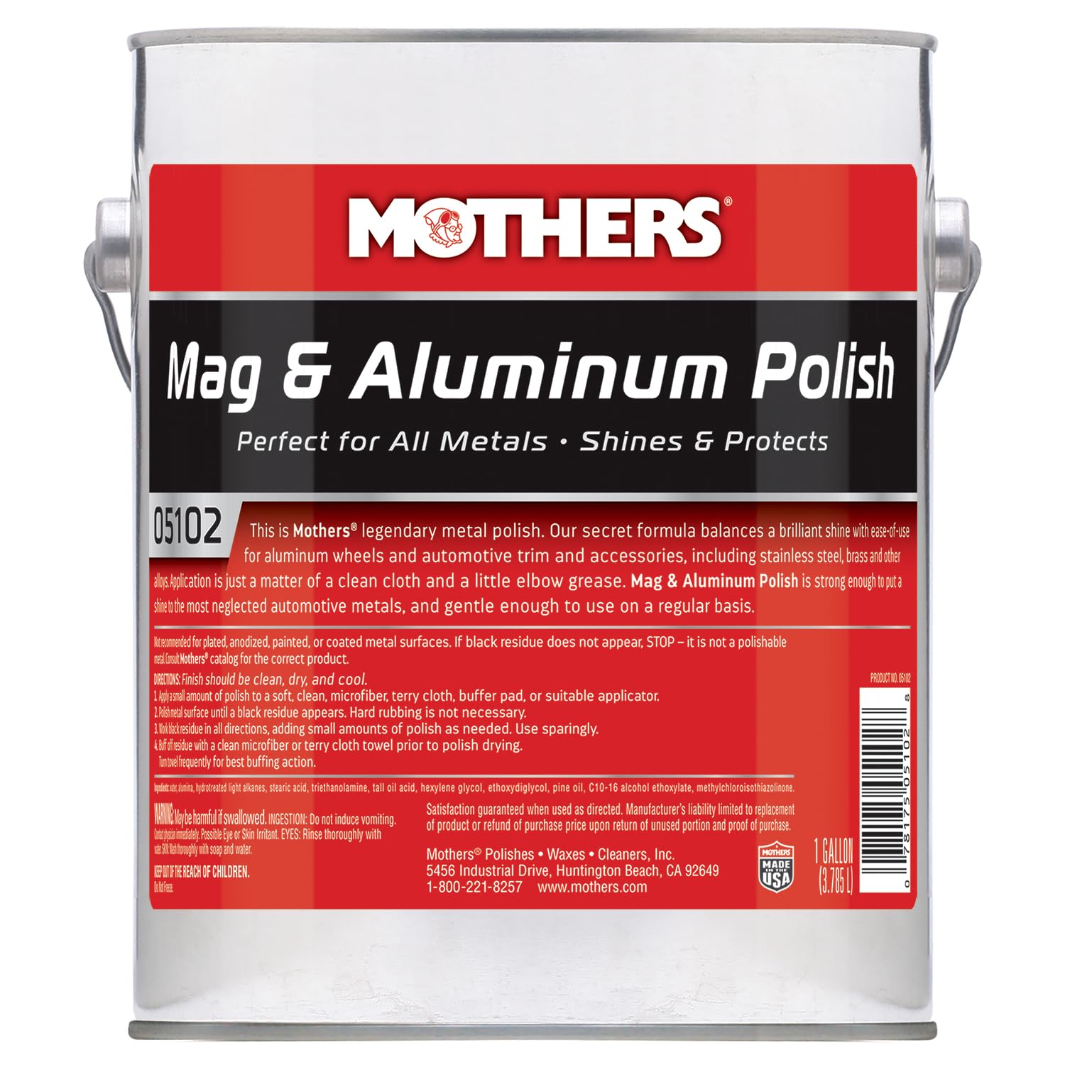 Buy now Mothers Mag & Aluminum Polish, 5 oz. — Brilliant Shine, Easy to Use, For All Uncoated & Unplated Metals Including Aluminum Wheels, Stainless Steel Trim and Exhaust Tips, Brass & More (05100) at indiglob india