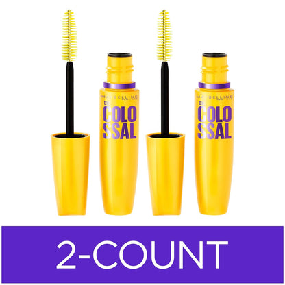 Maybelline Volum' Express Colossal Washable Mascara Makeup, Volumizing, Glam Black, 1 Count