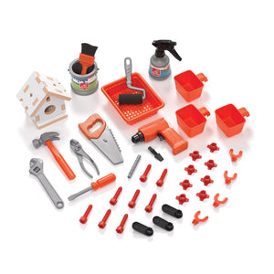Buy now Step2 Big Builders Pro Workshop for Kids, Indoor/Outdoor Tool Bench for Children, Interactive Play with Sounds, Includes 45 Piece Toy Accessory Kit, Made of Durable Plastic, For Toddlers 3+ Years Old at indiglob india