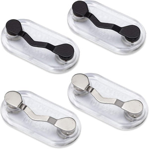 Readerest Magnetic Eyeglass Holders (4 Pack) Eyewear Clip for Readers & Sunglasses, ID Badge Clip for Conferences, USA Made