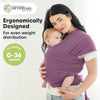 KeaBabies Baby Wrap Carrier - All in 1 Original Baby Carrier Newborn to Toddler Sling, Easy to Wear, Hands Free Bonding, Lightweight, Breathable Infant Wraps (Classic Gray) - Dark Mauve