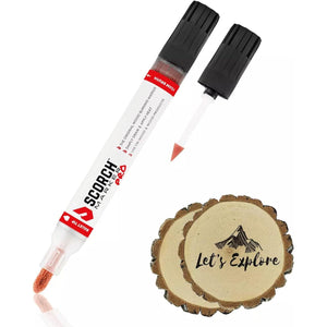 Scorch Marker - Wood Burning Marker, 2 in 1 Pyrography Kit for Adults, Woodburning Tool for Crafts, Stencils & Letters, DIY Pen Kit with Brush & Bullet Tips, Engraving Pen for Wood Burning Projects