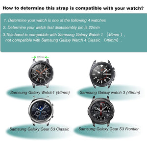HSWAI Compatible with Samsung Galaxy Watch 46mm Bands/Gear S3 Frontier, Classic Watch Bands/Galaxy Watch 3 Bands 45mm, 22mm Soft Silicone Bands Bracelet Sports Strap for Men & Women.