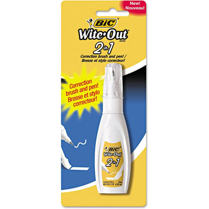 BIC 15ml Bottle Wite-Out 2 in 1 Correction Fluid (BICWOPFP11),White