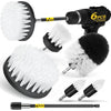 Holikme 6Pack Drill Brush Power Scrubber Cleaning Brush Extended Long Attachment Set All Purpose Drill Scrub Brushes Kit for Grout, Floor, Tub, Shower, Tile, Bathroom and Kitchen Surface，Yellow - White