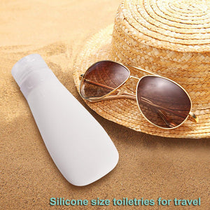 Silicone Travel Bottles, Leak Proof Squeezable Refillable Travel Accessories Toiletries Containers Travel Size Cosmetic Tube for Shampoo Lotion Soap Liquids (2oz Grey/blue/white/green)