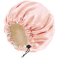 Satin Silk Bonnet for Curly Hair Bonnet Braid Bonnet for Sleeping Bonnets for Women Large Double-Layer Adjustable Black