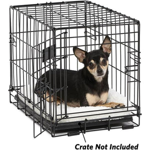 MidWest Homes for Pets QuietTime XXS Dog Bed – White Fleece Bolster, Ultra-Soft and Machine Washable, Fits 18-Inch Crates and Carriers, for Small Dogs and Cats