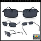SA106 Mens Retro Vintage Narrow Rectangular Pimp Metal Sunglasses