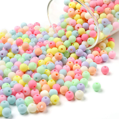 ToBeIT Color Beads Acrylic Round Beads Pastel Round Bead for DIY Necklace, Bracelet, Earring Jewelry Making (8mm-770pcs)