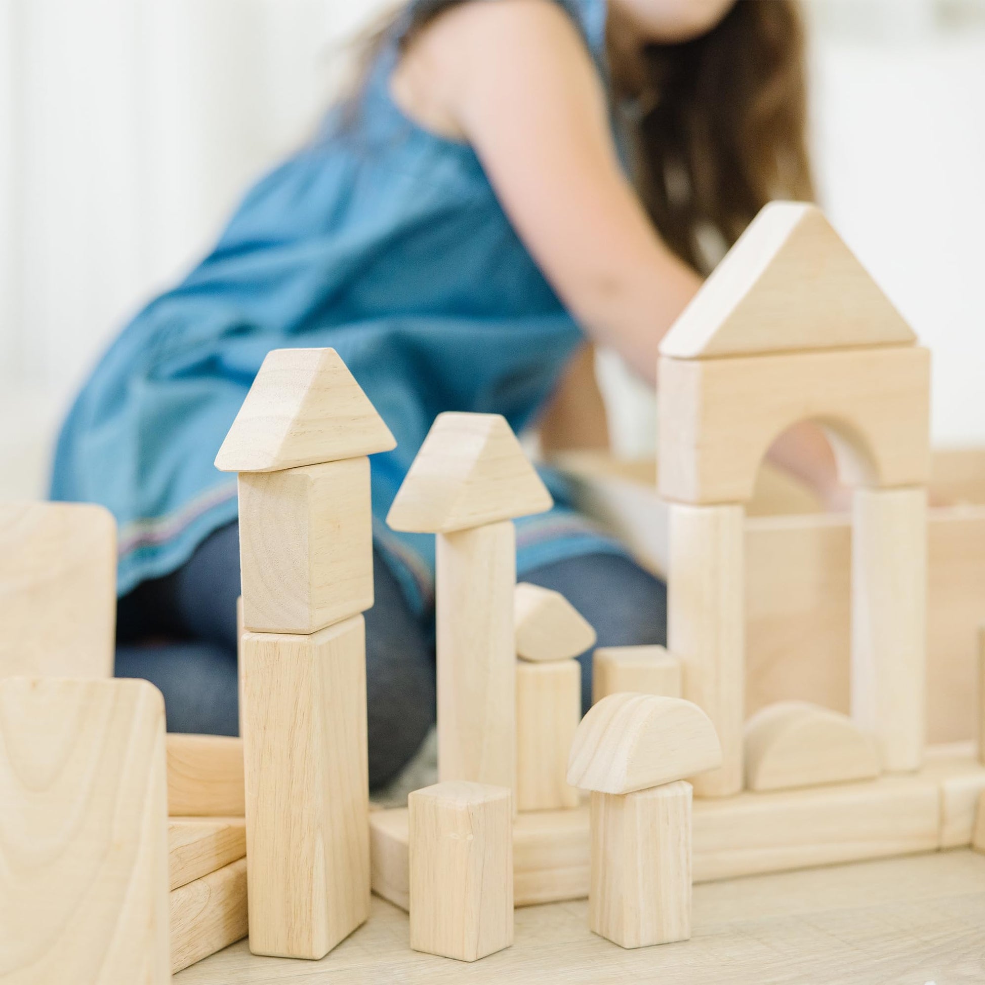 Buy now Melissa & Doug Standard Unit Solid-Wood Building Blocks With Wooden Storage Tray (60 pcs) at indiglob india