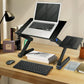 Buy now Adjustable Laptop Stand, Laptop Table Bed, Portable Lap Desk Foldable Table Workstation Notebook Riser Mouse Pad, Ergonomic Laptop Stand 2 CPU Cooling Fan, Best Gifts, Black laptop table at indiglob india