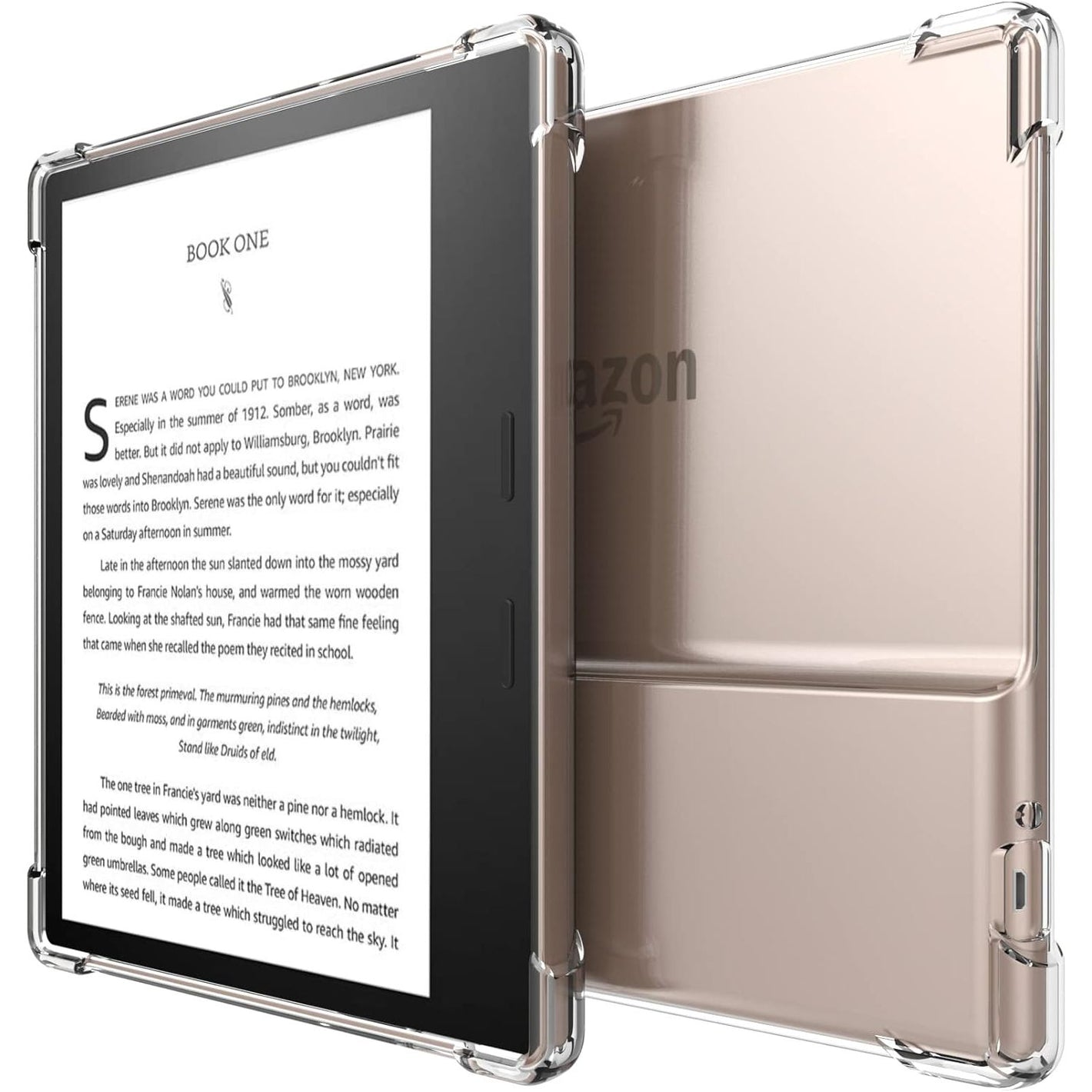 XUYICC Case Fits Kindle Oasis (9th Generation 2017 & 10th Generation 2019 Release) 7“ Transparent, Lightweight Bumper Corners Slim Rubber TPU Back Cover - Clear
