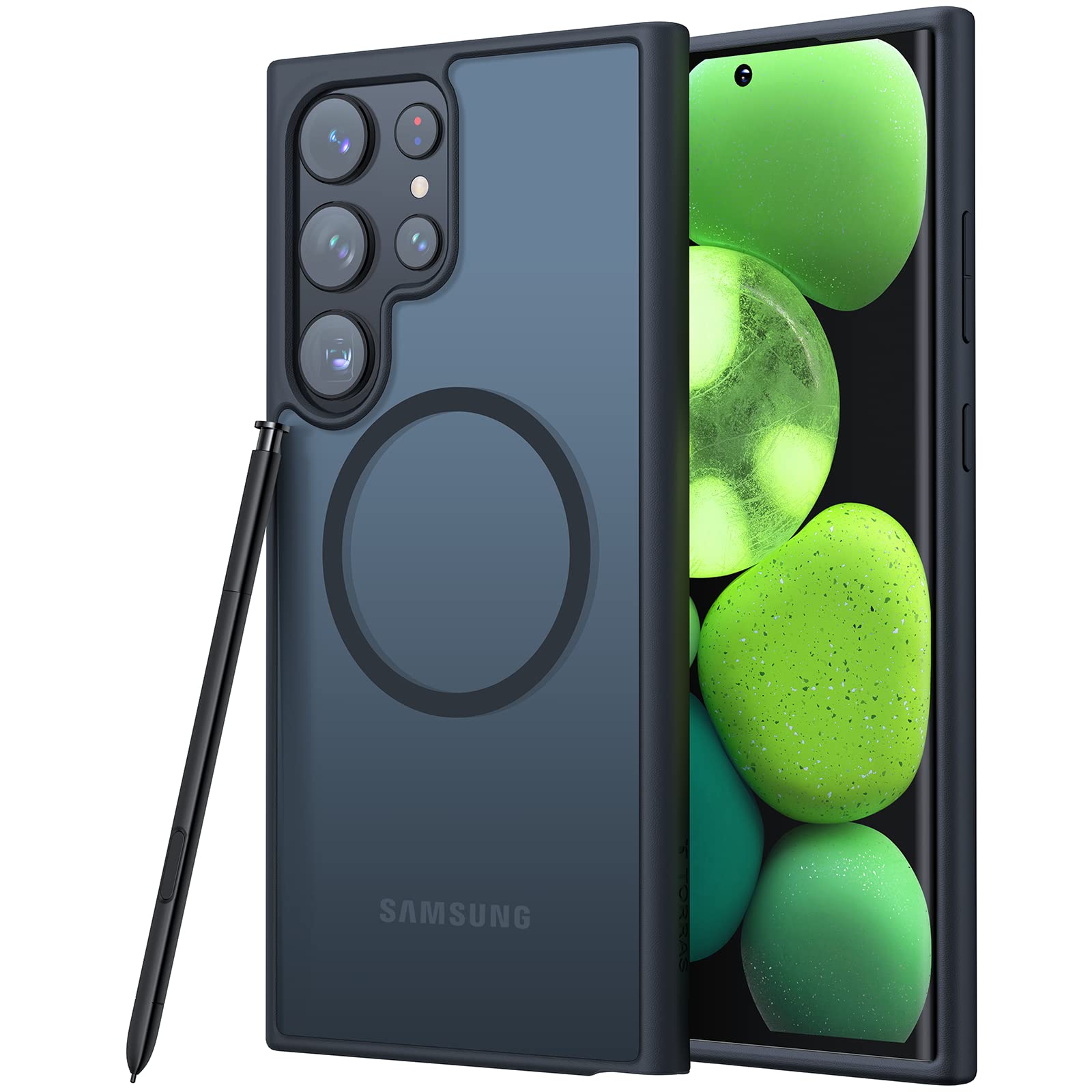 Buy now TORRAS Magnetic Shockproof for Samsung Galaxy S23 Ultra Case, Fit for MagSafe, 4X Military Grade Protection, Translucent Slim Case for Samsung S23 Ultra Case Anti-Fingerprint Anti-Scratch, Black at indiglob india