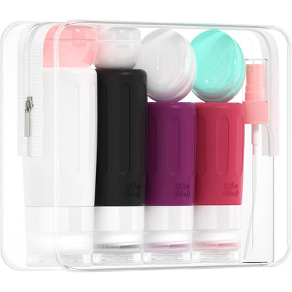Morfone 16 Pack Travel Bottles Set for Toiletries, TSA Approved Travel Containers Leak Proof Silicone Squeezable Travel Accessories 2oz 3oz for Shampoo Conditioner Lotion Body Wash (BPA Free)