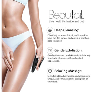 Silicone Body Scrubber Shower Bath Wash Brush Gentle Exfoliating Scrub Cleansing Loofah for Women Men Baby Sensitive Skin, Easy to Clean, Lather Nicely, More Hygienic, 1 Pack, Black