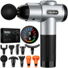 TOLOCO Massage Gun, Deep Tissue Back Massage for Athletes for Pain Relief, Percussion Massager with 10 Massages Heads & Silent Brushless Motor, Valentines Day Gifts for Him Her, Black - Silver