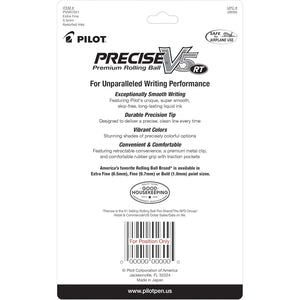 Pilot Precise V5 RT Refillable & Retractable Rolling Ball Pens, Extra Fine Point Pens, 0.5 mm, Assorted, Pack of 7 - Ideal for School, Journaling & Office Writing
