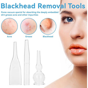 3pcs Vacuum Glass Tube Kit, Blackhead Removal Facial Suction Pore Vacuum Cleaner for Face Cleanser Blackhead Removal Machine Microdermabrasion Machine Accessories