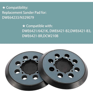 5-Inch Replacement Sanding Backing Pad for DEWALT DWE64233, N329079, Fit for DWE6421,DWE6421K,DWE6423,DWE6423K,DCW210B Random Orbit Sander