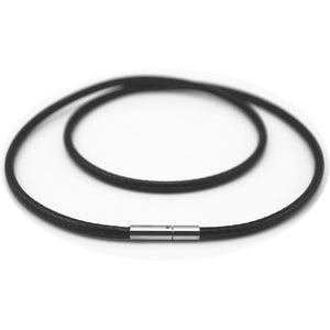 Glory Qin 3mm Black Wax cord Silk Leather Cord Wire rope Chain Stainless Steel Clasp Necklace Rope 16 TO 28 Inch (20 Inch)