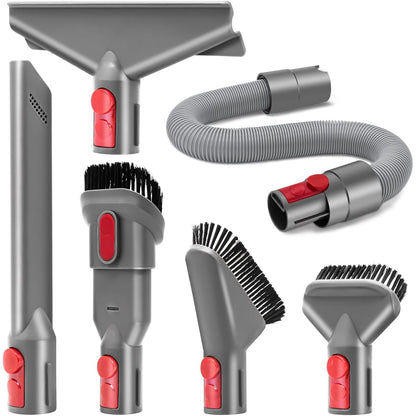 Attachments Tools Kit Compatible with Dyson V15 V12 V11 V10 V8 V7 Cordless Stick Vacuum Cleaner Accessory Replacement Including Flexible Hose, Crevice Tool, Mattress Tool, Stiff Dust Brush