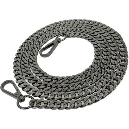 Model Worker DIY Iron Flat Chain Strap Handbag Chains Purse Chain Straps Shoulder Cross Body Replacement Straps with Metal Buckles (55", Gold)