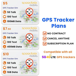 SpeedTalk Mobile GPS Tracker SIM Card Starter Kit | 3 in 1 Universal Simcard: Standard, Micro, Nano for Kids Senior Pet Car Fitness Activity 5G 4G LTE Tracking Devices | No Contract