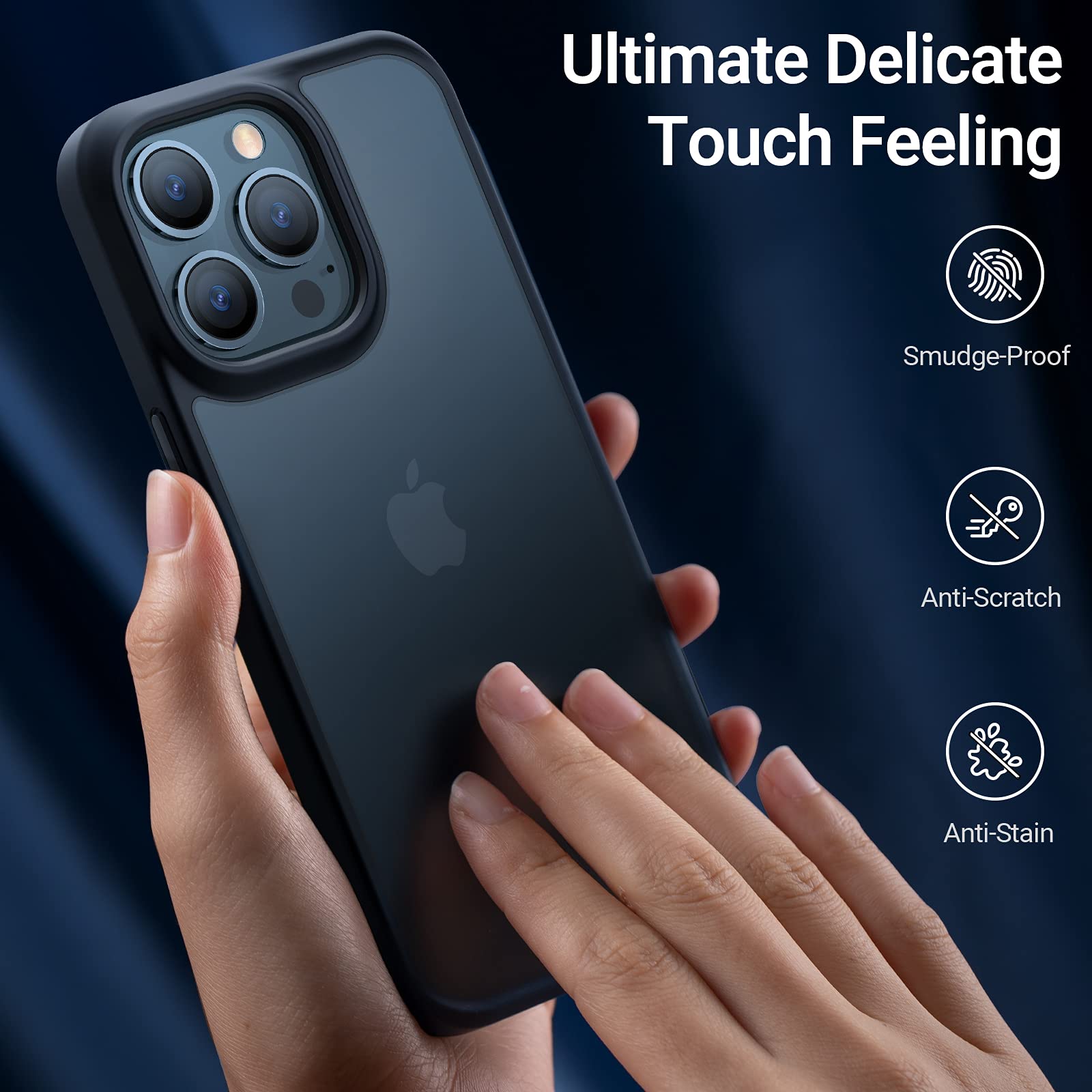Buy now TORRAS Tough Shockproof for iPhone 13 Pro Case, [Military-Grade Drop Tested] Ultra-Durable Matte Hard PC Back with Soft Silicone Edge Slim Protective for iPhone 13 Pro Phone Case,Translucent Black at indiglob india